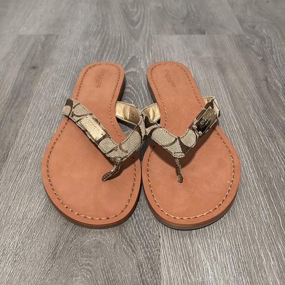 Coach Signature Sommer Brown/Tan Sandals - Picture 4 of 9